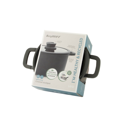 Каструля з антипригарним покриттям BergHOFF LEO STONE+ діаметр 24см, 5.6л (3950594) - 2 Каструля з антипригарним покриттям BergHOFF LEO STONE+ діаметр 24см, 5.6л (3950594) - 2