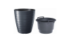 Горшок для цветов Prosperplast MAZE круглый с вкладышем 29.6х32.9см антрацит (88710-433) - 1