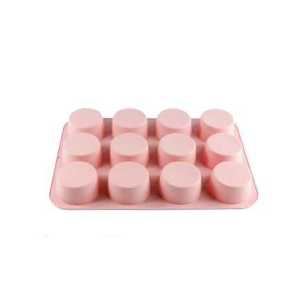 Форма силіконова MysSilicone для випікання кексів 12 осередків 20.5х29х3см рожева (MYS-41038) - 2