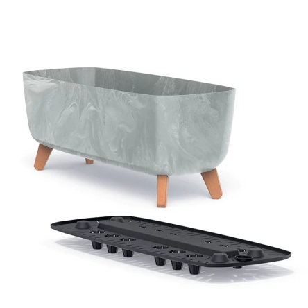 Балконний ящик Prosperplast GRACIA CASE BETON EFFECT 39х19.5х18.7см на ніжках кремовий (64268-700) - 2