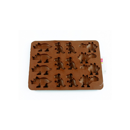 Форма силіконова MysSilicone для цукерок Динозавр 18х13х1см шоколадна (MYS-48235) - 2
