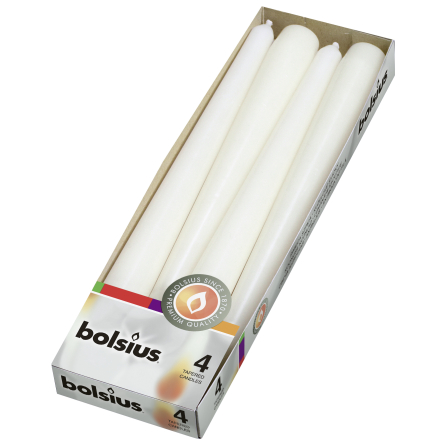 Свічка Bolsius столова конусна 24.5х2.4см біла 4шт. (BOL-350902) - 2 Свічка Bolsius столова конусна 24.5х2.4см біла 4шт. (BOL-350902) - 2
