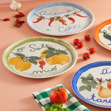 Блюдо для пиццы круглое Rose&Tulipani Milano AUMM O SOLE MIO, фарфор, диам. 31 см - 2 Блюдо для пиццы круглое Rose&Tulipani Milano AUMM O SOLE MIO, фарфор, диам. 31 см - 2