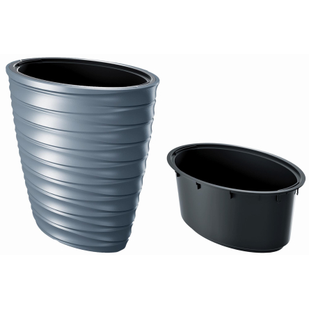 Горшок для цветов Prosperplast FREZE с вкладышем овальный 59х39х58см светло-серый (63653-443) - 1