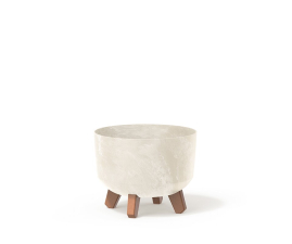 Горщик для квітів Prosperplast GRACIA BETON EFFECT 33.9х24см круглий на ніжках кремовий (72911-700)