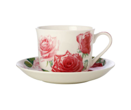 JY0032 Чашка з блюдцем Roses FLORIADE порцелянова, 480 мл