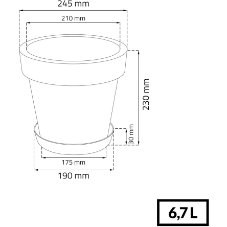 Горщик для квітів Prosperplast LOFLY 25х23см сірий (70712-405) - 2