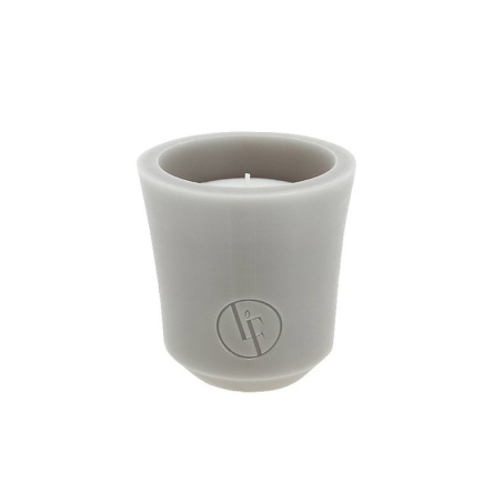 Свеча в подсвечнике из воска Bougies La Française, серая, 10 х 11 см, 160 г - 1