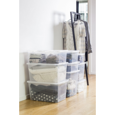 Ящик для хранения Plast Team BASIC с крышкой 20л прозрачный (TEA-2296) - 4