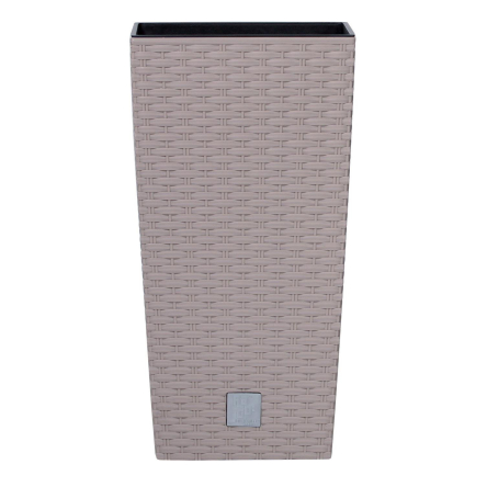 Горщик для квітів Prosperplast RATO квадратний високий зі вставкою 26.5х50см мокка (71951-7529) - 2