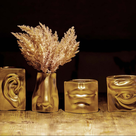 Ваза Rituali Domestici AUGUSTO MOUTH GOLD, керамика, 11 х 9 х 10 см - 3