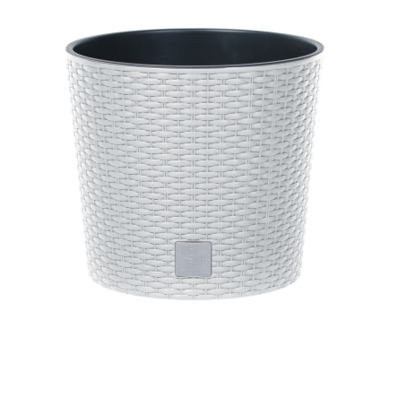 Горщик для квітів Prosperplast RATO круглий низький із вставкою 30х27см білий (79572-449) - 2