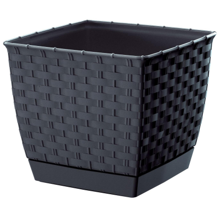 Горшок для цветов Prosperplast RATOLLA квадратный 16.5х16.5х14см антрацит (70769-433) - 1