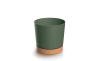 Горщик для квітів Prosperplast TUBO PM 10.8х10.8х9.5см круглий з підставкою ECO WOOD темно-зелений (65760-2411) - 1