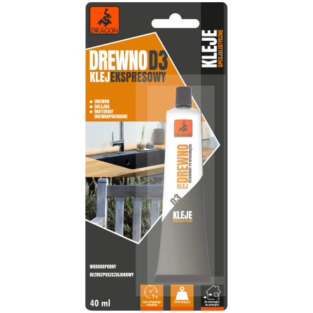 Клей для дерева D3 Wood RAPID 40мл (DRG-56344) - 1