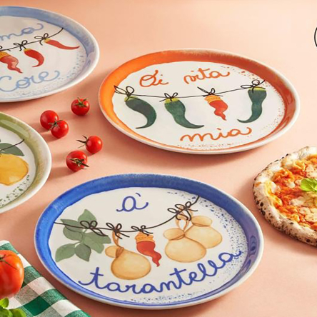 Блюдо для пиццы круглое Rose&Tulipani Milano AUMM NAPOLI, фарфор, диам. 31 см - 3 Блюдо для пиццы круглое Rose&Tulipani Milano AUMM NAPOLI, фарфор, диам. 31 см - 3