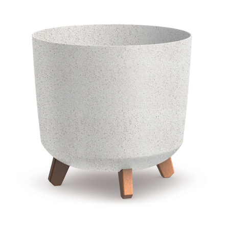 Горшок для цветов Prosperplast GRACIA TUBUS ECO WOOD 29.8х29.8х28.5см круглый на ножках белый ЭКО (70887-449) - 1 Горшок для цветов Prosperplast GRACIA TUBUS ECO WOOD 29.8х29.8х28.5см круглый на ножках белый ЭКО (70887-449) - 1