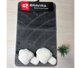 Килимок TM Bravira серія Classik (50х80см) Anthracite, поліпропілен (CLT201825-193)
