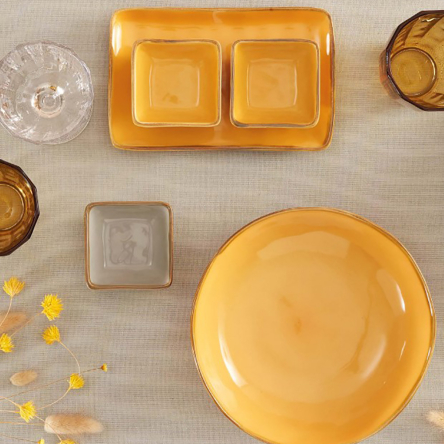 Мисочка Rose&amp;Tulipani Milano CONCERTO OCRA, керамограніт, охра, діам. 7 см - 2