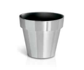 Горщик для квітів CUBE chrome silver 11х9.7см світлий (71962)