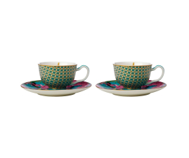 HV0168 Набір чашок для еспресо з блюдцями TEAS &amp; C`S Silk Road Aqua, діам. 12,5 см, 85 мл, 2 шт