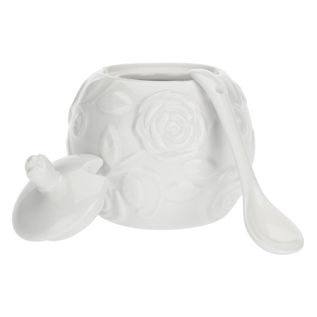 P003801300 Цукорниця з ложкою La Porcellana Bianca FLORENTINA, порцеляна, 270 мл - 2