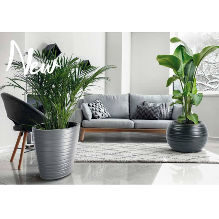 Горщик для квітів MAZE 39.6х26см круглий із вкладишем антрацит (89007-433) - 2