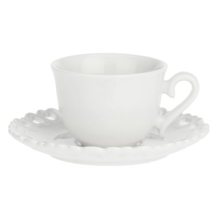 P003900015 Чашка для кави з блюдцем La Porcellana Bianca VALENTINO, порцеляна, 80 мл - 1