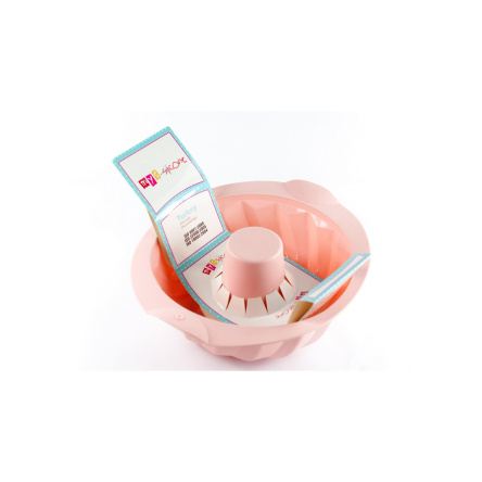 Форма силіконова MysSilicone для випікання кексу з втулкою 20см рожева (MYS-41021) - 4