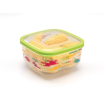 Ємність Uscan Plastic TRENDY квадратна 3.6л прозора з малюнком (UCS-99004) - 2