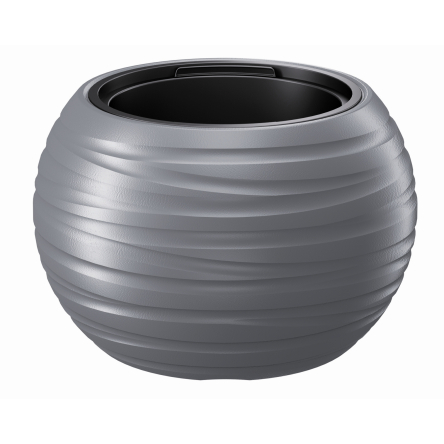 Горщик для квітів Prosperplast MAZE круглий із вкладишем 44х30см сірий (89038-405) - 2