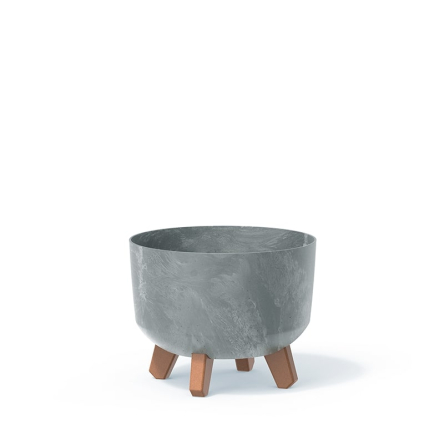 Горщик для квітів Prosperplast GRACIA BETON EFFECT 29х29х22см круглий на ніжках бетон (72478-422) - 1 Горщик для квітів Prosperplast GRACIA BETON EFFECT 29х29х22см круглий на ніжках бетон (72478-422) - 1