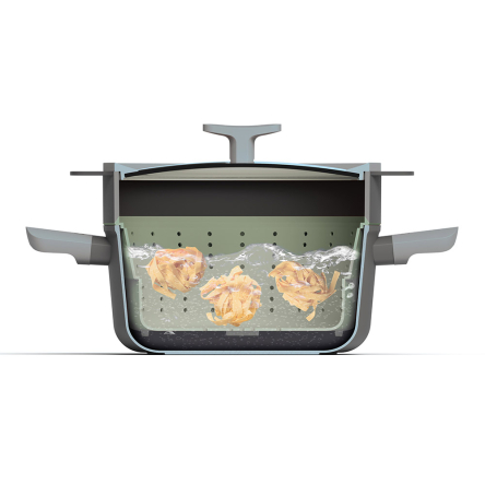 Дуршлаг-пароварка BergHOFF LEO BALANCE силиконовый, диаметр 24см (3950476) - 4