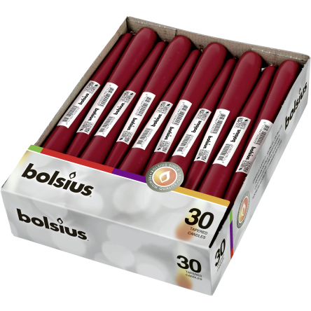 Свеча Bolsius столовая конусная 24.5х2.4см бордо (BOL-359744) - 2 Свеча Bolsius столовая конусная 24.5х2.4см бордо (BOL-359744) - 2