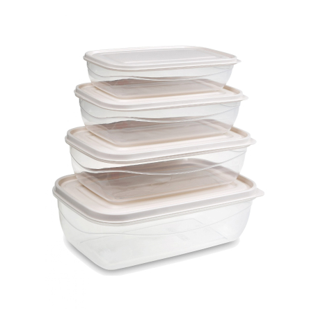 Комплект ємностей прямокутних SOFT & LOCK 4шт. 0.8л+1.2л+1.8л+2.7л (UCS-19006) - 1 Комплект ємностей прямокутних SOFT & LOCK 4шт. 0.8л+1.2л+1.8л+2.7л (UCS-19006) - 1