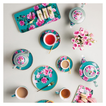 HV0176 Блюдо сервірувальне TEAS & C`S Silk Road Aqua, порцелянове, 33 х 15,5 см - 2 HV0176 Блюдо сервірувальне TEAS & C`S Silk Road Aqua, порцелянове, 33 х 15,5 см - 2
