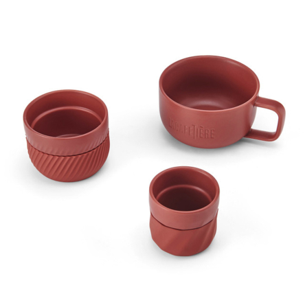 Набор чашек Kitchen Craft LA CAFETIERE Family Mug Red, фарфор, темно-красный, 3 пр. - 6