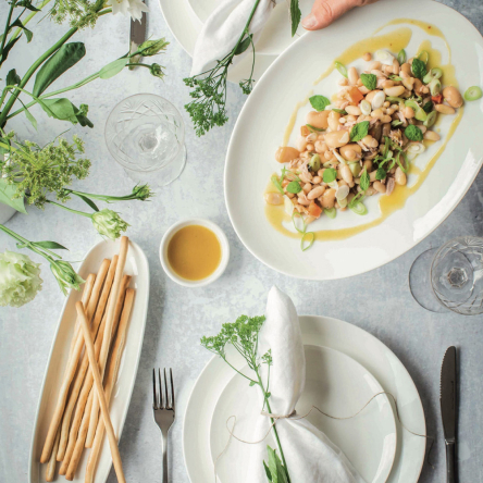 AX0393 Блюдо серверная WHITE BASICS ROUND, фарфоровая, 25 х 16 см - 2