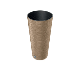 Горщик для квітів Prosperplast FURU ECO WOOD 30х57.5см круглий високий  із вкладишем бежевий (57543-4665)