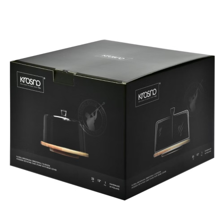 Підставка дерев'яна обертова GLAMOUR d28см з кришкою (KROS-914046) - 3 Підставка дерев'яна обертова GLAMOUR d28см з кришкою (KROS-914046) - 3