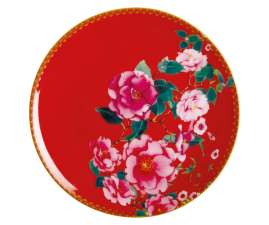HV0165 Тарілка обідня TEAS &amp; C`S Silk Road Cherry Red, порцелянова, діам. 19,5 см