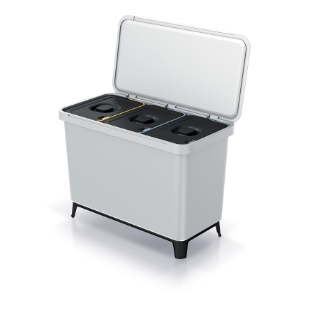 Сортувальник Prosperplast Systema 3х10л з кришкою та ніжками світло-сірий (62776-427) - 1