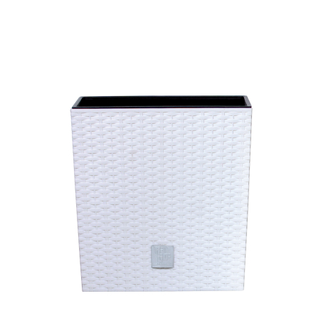 Горщик для квітів Prosperplast RATO квадратний низький із вставкою 20х20.2см білий (70892-449) - 2