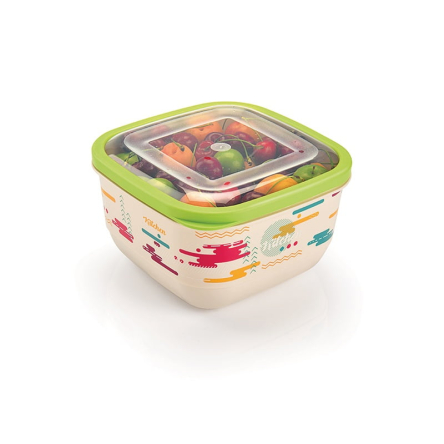 Ємність квадратна UCS TRENDY 3.6л біла з прозорою кришкою (UCS-903008) - 3