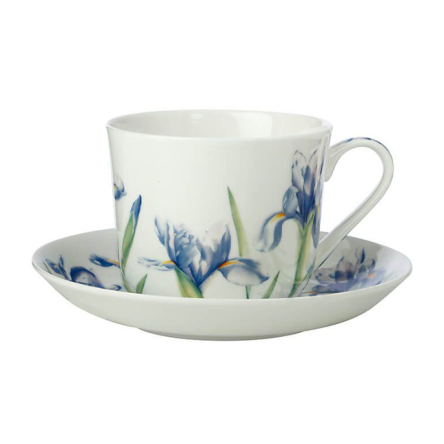 JY0037 Чашка з блюдцем Irises FLORIADE порцелянова, 480 мл - 1 JY0037 Чашка з блюдцем Irises FLORIADE порцелянова, 480 мл - 1