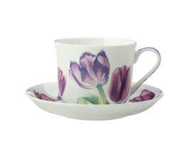 JY0036 Чашка з блюдцем Tulips FLORIADE порцелянова, 480 мл
