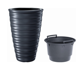 Горщик для квітів Prosperplast FREZE 38х38х58см вкладишем антрацит (63660-433)