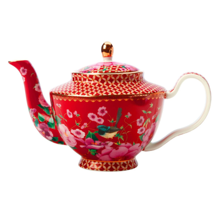 HV0159 Чайник заварювальний з ситом TEAS &amp; C`S Silk Road Cherry Red, порцеляновий, 1000 мл - 1