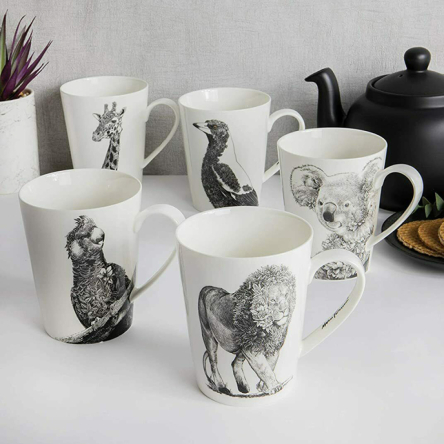 DX0569 Кружка для чая Magpie MARINI FERLAZZO фарфоровая, 12,5 х 9 х 11,5 см, 450 мл - 6