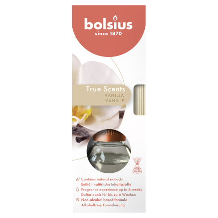 Дифузор Bolsius True Scents Wanilia 45мл з паличками (BOL-806775) - 1 Дифузор Bolsius True Scents Wanilia 45мл з паличками (BOL-806775) - 1